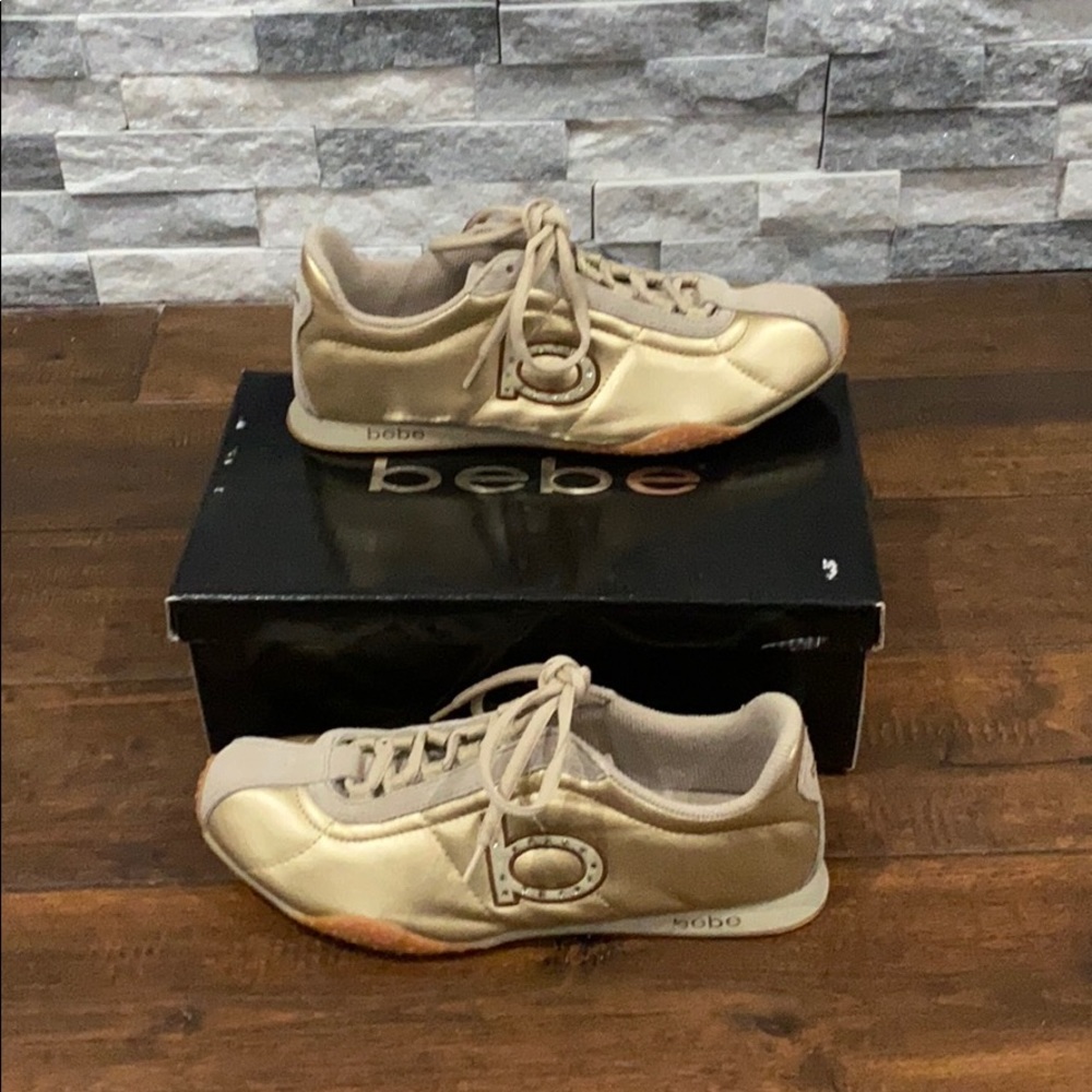 Bebe gold sneakers